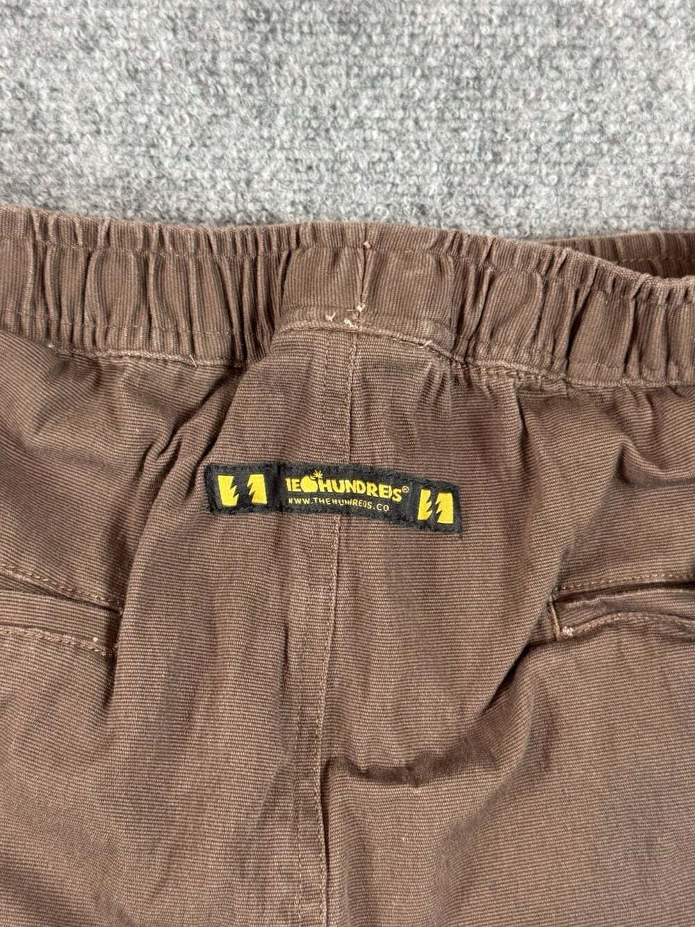 The Hundreds Men’s Streetwear Y2K Brown Cotton Twill Shorts Drawstring Size XL - Picture 7 of 9